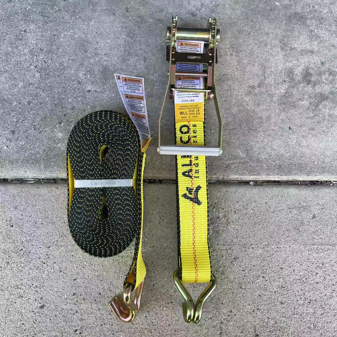 2" X 30' Ratchet Strap with Double Finger Hooks