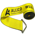Yellow 4" X 30' winch strap with 20,000Lb D-ring, Allico Industries branding WLL: 5,400Lbs
