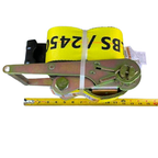 4" X 30' Winch Strap with 12" Heavy Duty Ratchet with Flat Hooks