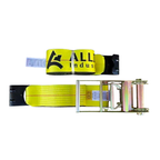 4" X 30' Winch Strap with 12" Heavy Duty Ratchet with Flat Hooks