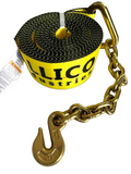 4" X 30' Winch Strap with G-70 5/8" Chain tail and Grab Hook
